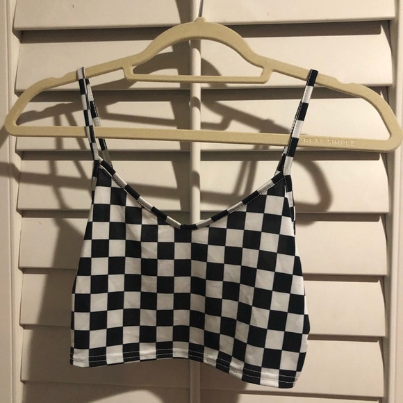 Nasty Gal Tops - NASTY GAL Checkerboard Crop Tank